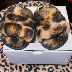 Cheetah Print Ugg Toddler Slides